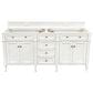 James Martin Vanities Brittany 72" Double Bathroom Vanity in Bright White with 3 cm Eternal Marfil Quartz Top and Rectangle Sinks, , large
