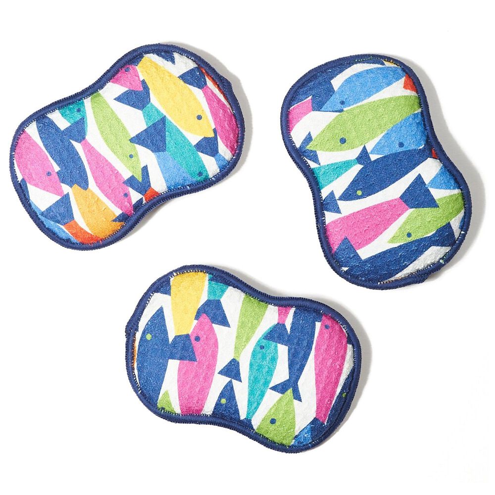 Once Again Home Fish Reusable Sponges in Multicolor (Set of 3), , large