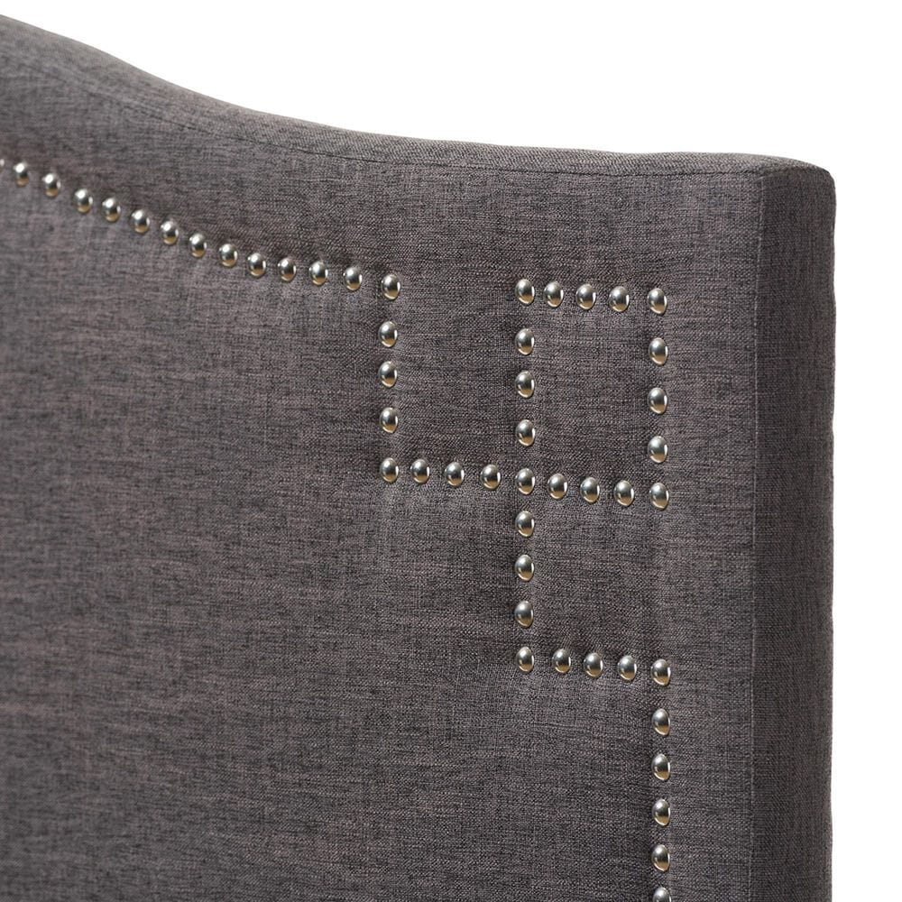 Baxton Studio Aubrey Queen Upholstered Headboard in Dark Grey, , large