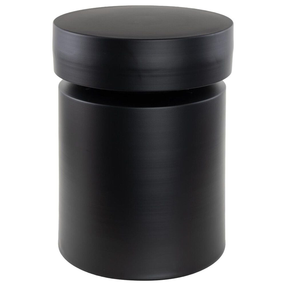 37B Metal Drum End Table in Black, , large