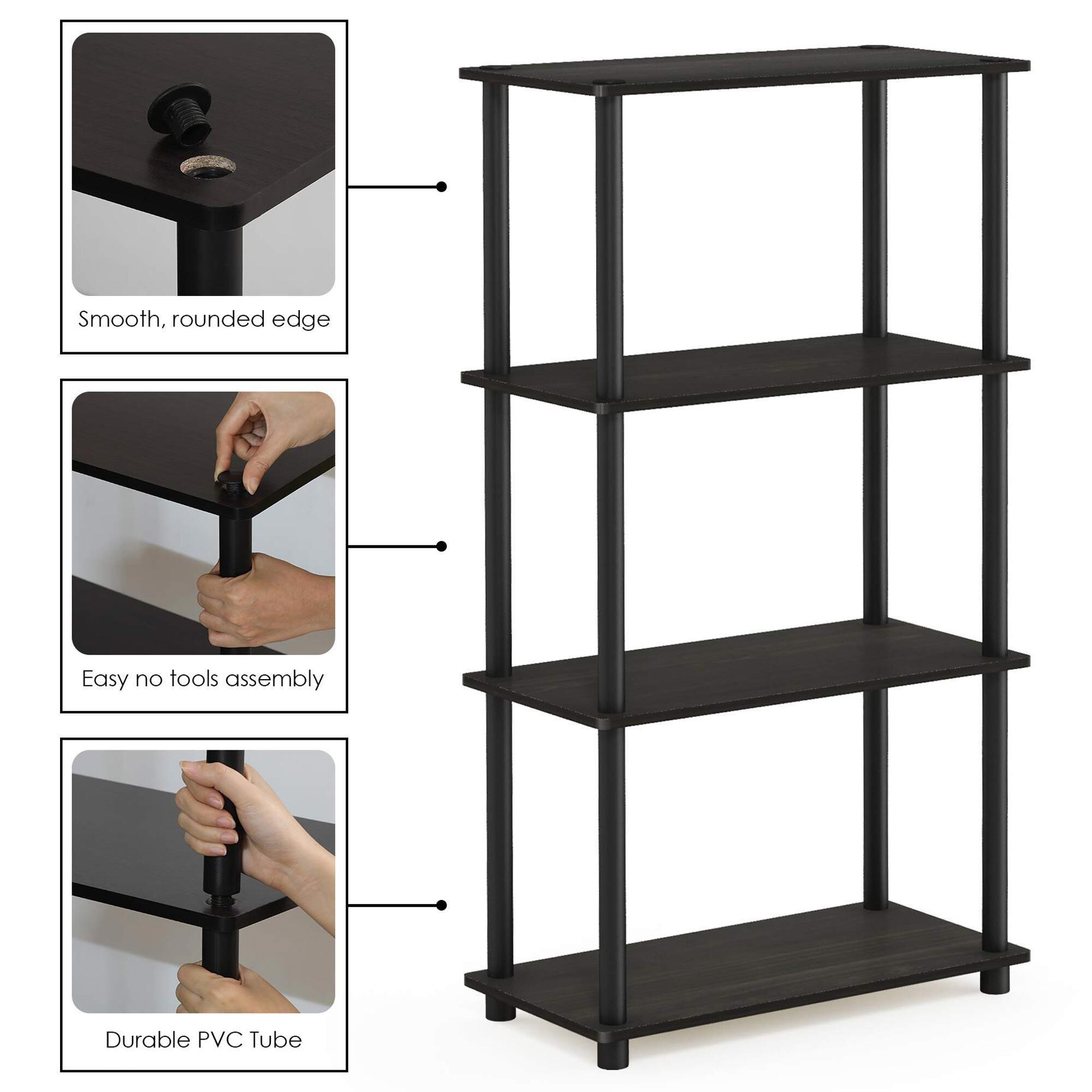 HOMLUX Turn-N-Tube 4-Tier Multipurpose Shelf Display Rack in