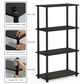 HOMLUX Turn-N-Tube 4-Tier Multipurpose Shelf Display Rack in Espresso and Black, , large