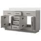 Lexora Home Abbey 60" Double Bathroom Vanity in White Oak with 2 cm White Quartz Top and Rectangular Sinks, , large