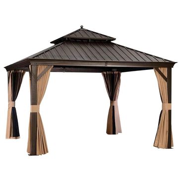 HOMLUX 12" x 12" Hardtop gazebo with double roof in Bronze, , large