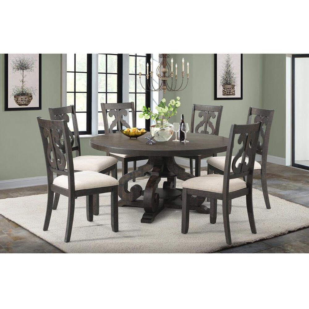 Nineteen37 Stone 60&quot; Round Table in Dark Ash - Table Only, , large