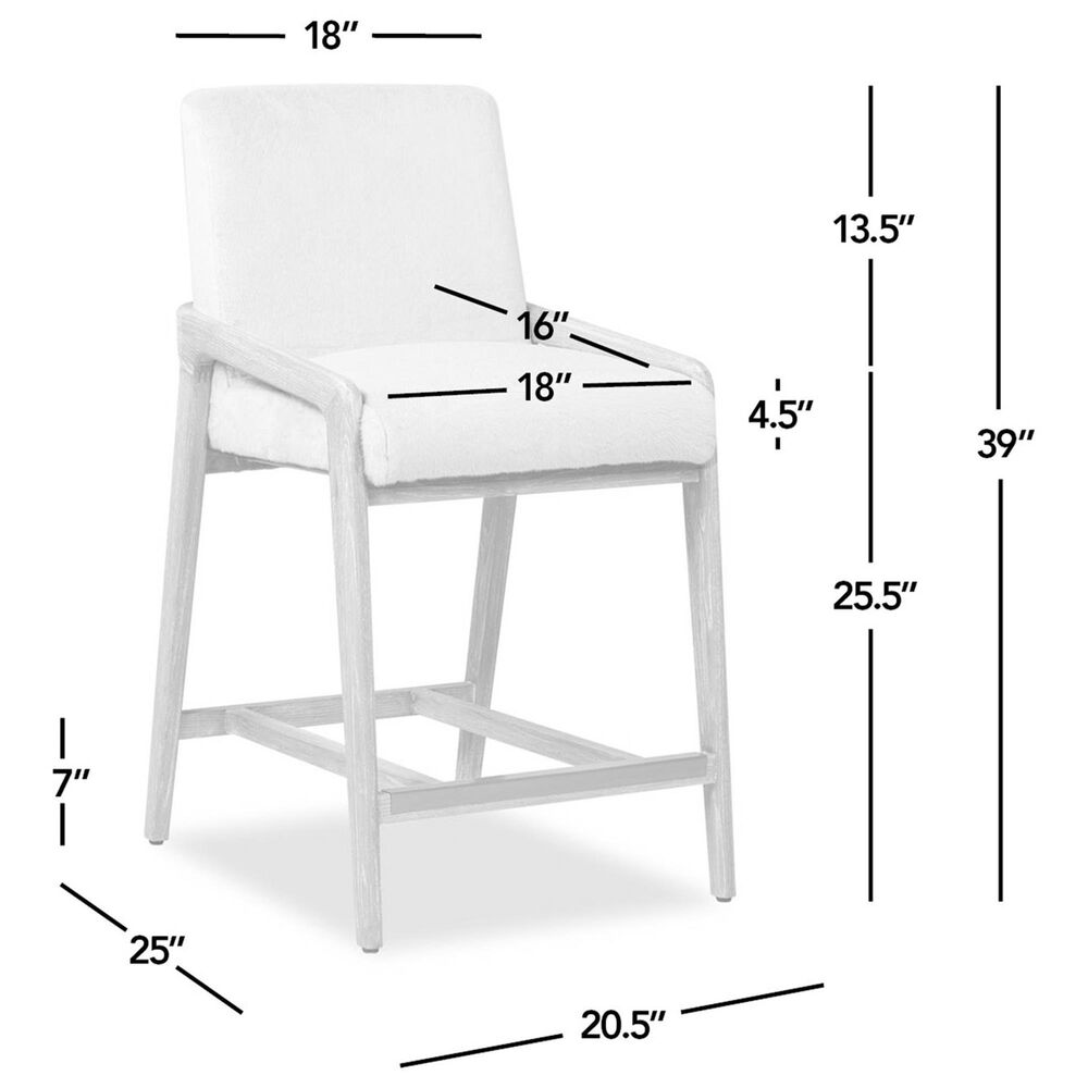 Jennifer Taylor Home Arizona 25.5" Counter Stool with Creme White Cushion in Natural Light Brown, , large