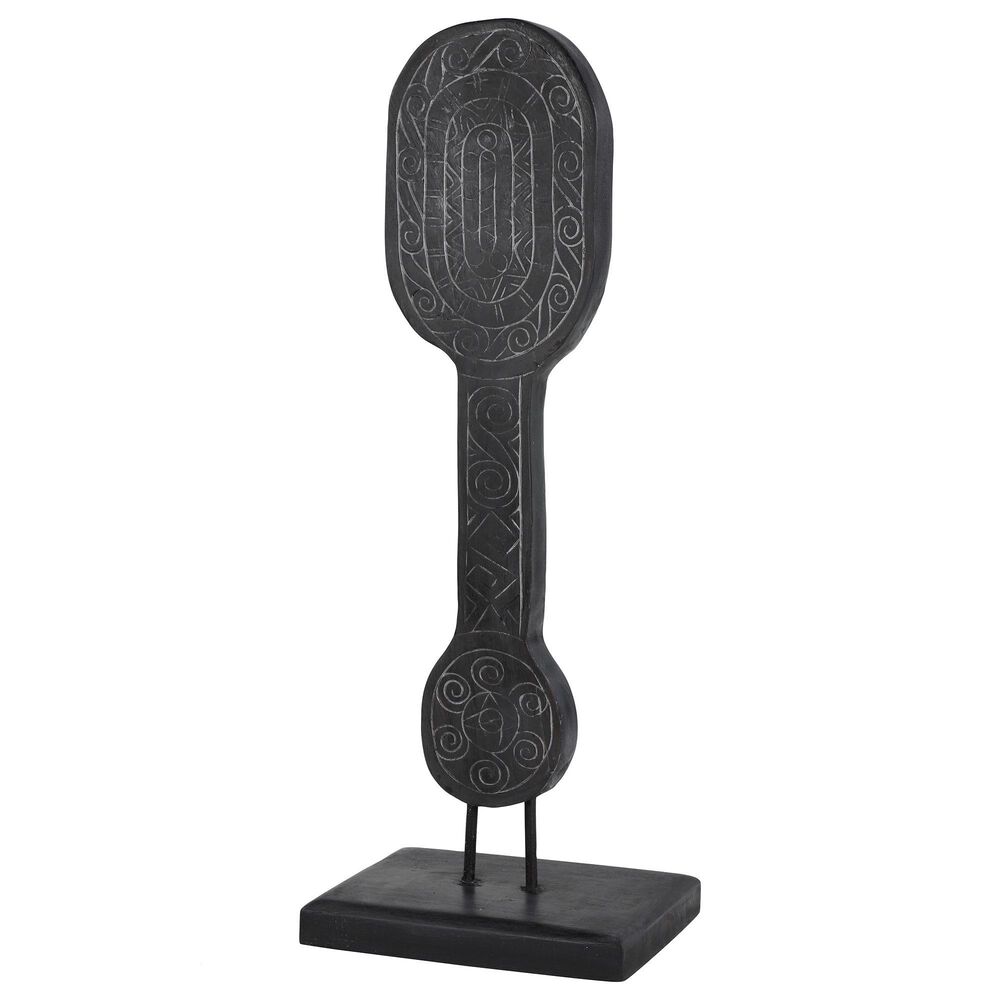 Maple and Jade 10" x 28" Eclectic Wood Sculpture in Black, , large