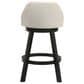 Armen Living Erika Swivel Counter Height Stool with Cream Upholstery in Black, , large