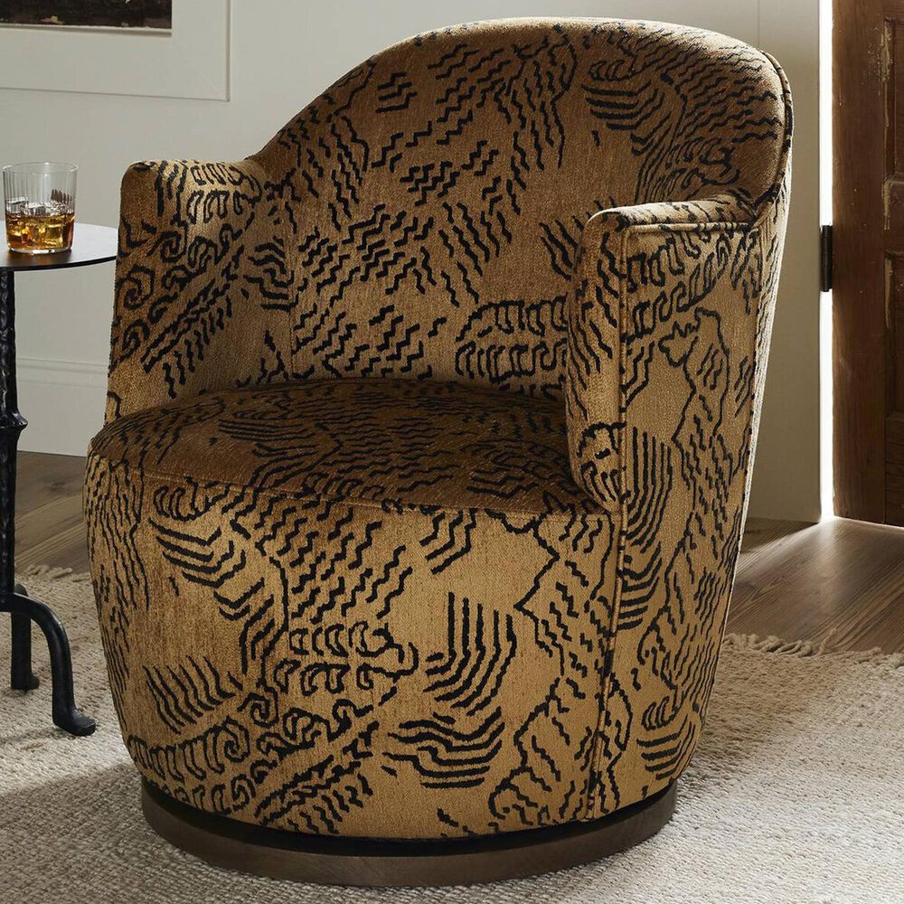 Four Hands Aurora Swivel Chair in Balkan Ochre, , large