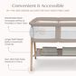 Delta Children Bondi Beechwood Twin Bassinet in Tan, , large