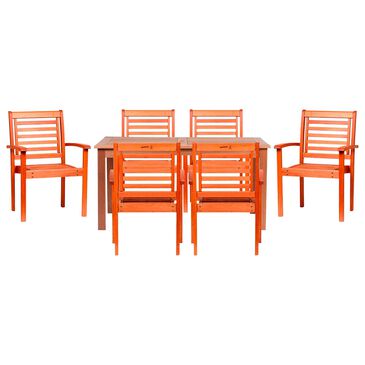 Amazonia Milano 7-Piece Rectangular Patio Dining Set in Brown, , large