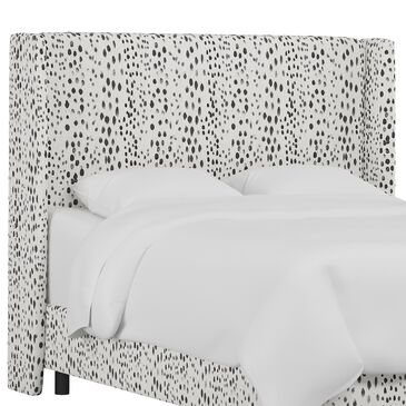Skyline Furniture Cal King Wingback Headboard in Linen Leopard Ink, , large