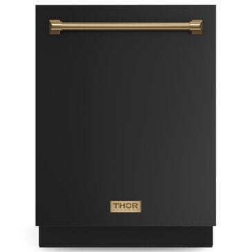 THOR KITCHEN Gordon Ramsay 24" Built-In Dishwasher with Bronze Handle Kit in Matte Black, , large