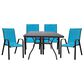 Redline Creation Inc. 5-Piece Patio Dining Set in Black and Turquoise Blue, , large
