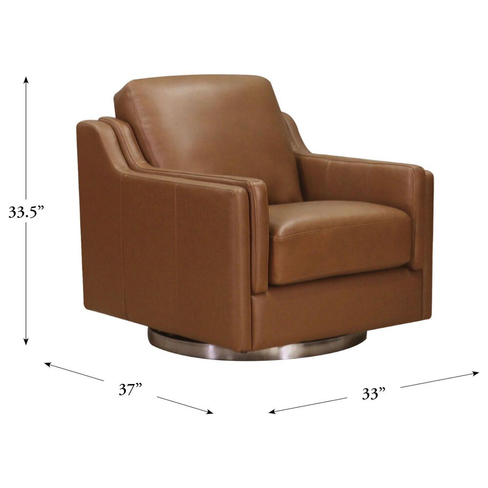Hydeline Bella Swivel Chair in Cognac Brown, , large