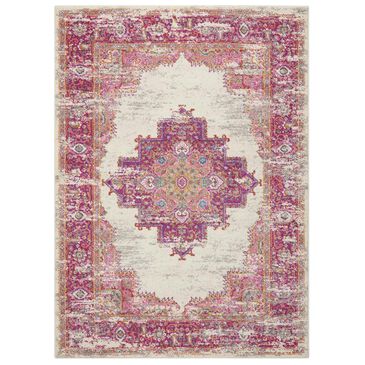 Nourison Passion PSN03 5"3" x 7"3" Ivory and Fushia Area Rug, , large
