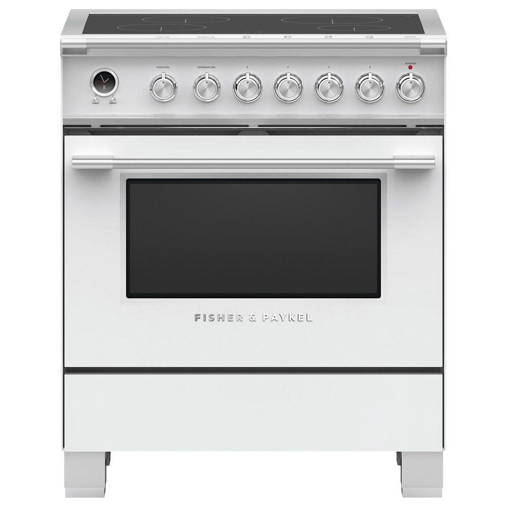 Fisher and Paykel 30" Classic Induction Range with 4 Burners in White, , large