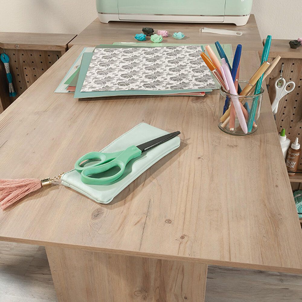 Sauder Craft Workstation with Storage in Khaki Pine, , large
