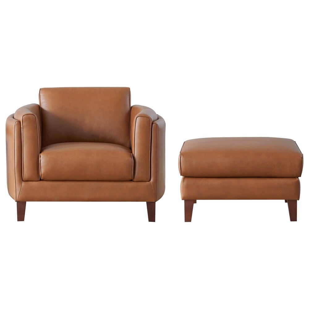 Hydeline Maui Stationary Chair and Ottoman Set in Nutmeg, , large