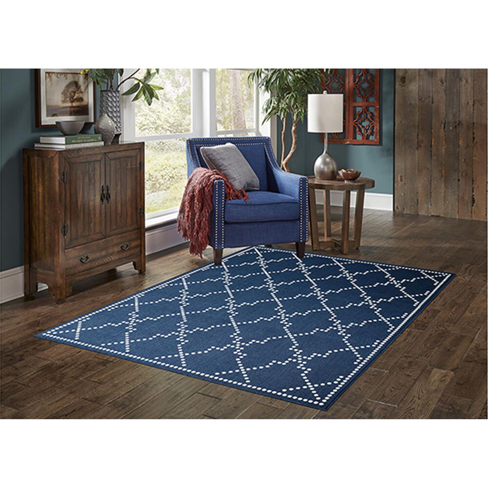 Oriental Weavers Marina 7765B 8&#39;6&quot; x 13&#39; Navy and Ivory Area Rug, , large