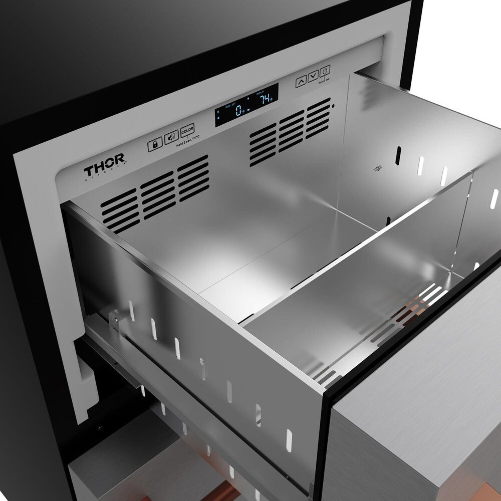 Thor Kitchen Gordon Ramsay 5.4 Cu. Ft. Undercounter Drawer Freezer with Rose Gold Handle Kit in Stainless Steel, , large