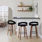 LumiSource Grotto Swivel Bar Stool with Black Velvet Upholstery in Walnut Wood and Black (Set of 2), , large