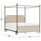 Richlands Furniture McArthur King Metal and Upholstered Canopy Bed in  Brown and Bronze, , large