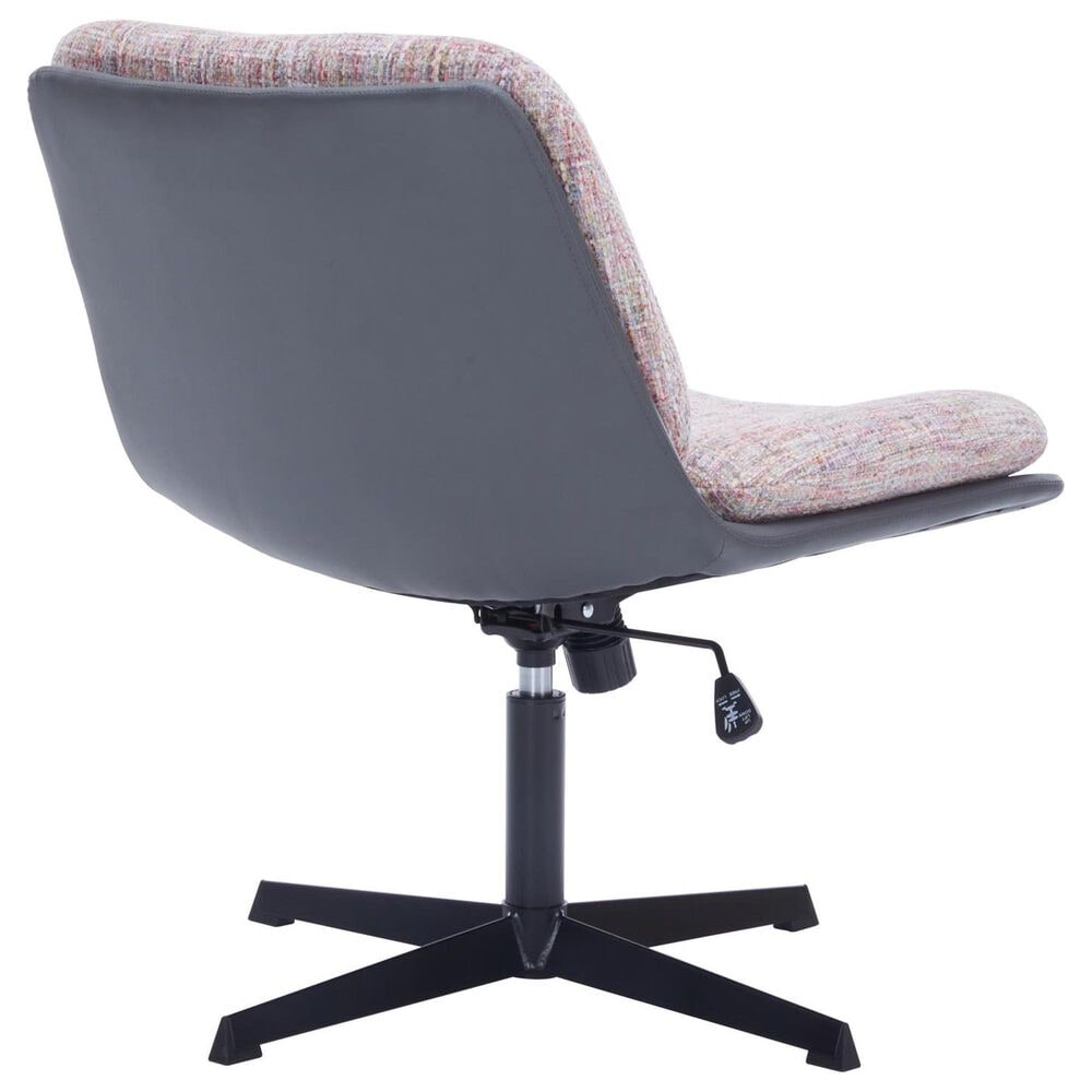 Impressions Vanity Alicia Vanity Chair with Pink Tweed Cushion in Black, , large
