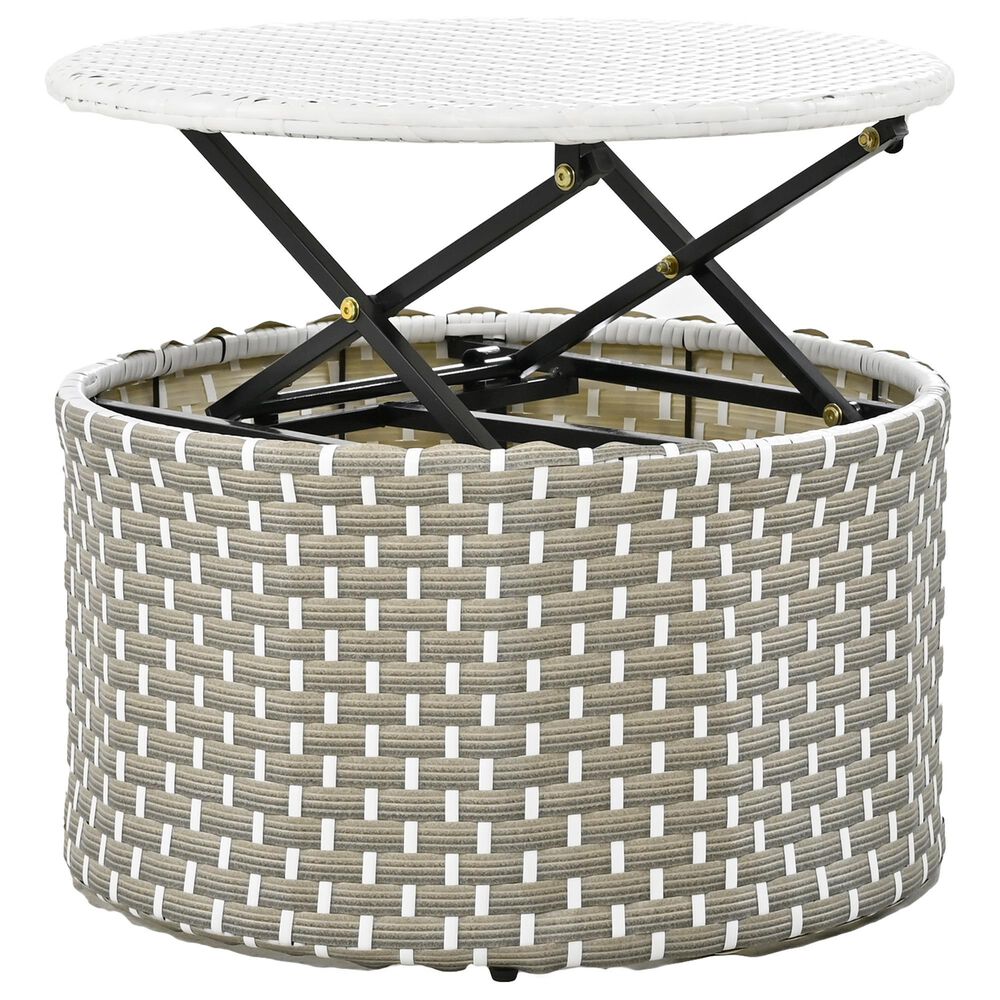 HOMLUX Patio Furniture Round Outdoor Sectional Sofa Set in Grey, , large