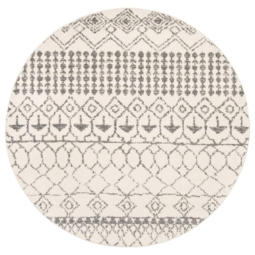 Safavieh Tulum 3" Round Ivory and Grey Area Rug, , large