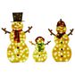 HOMLUX 3-Piece Snowman Set with LED Lights in White, , large