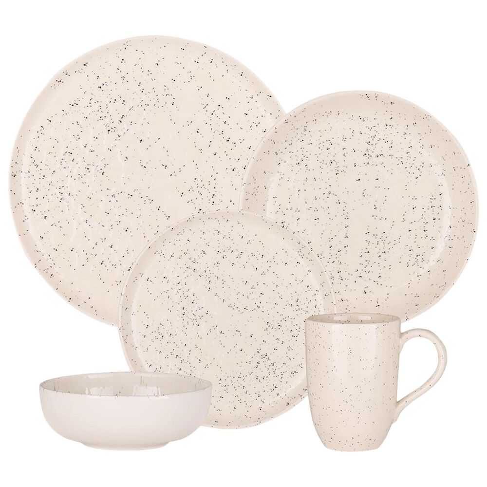 Oxford Contempo Vanilla Stoneware 20-Piece Dinnerware Set in White, , large
