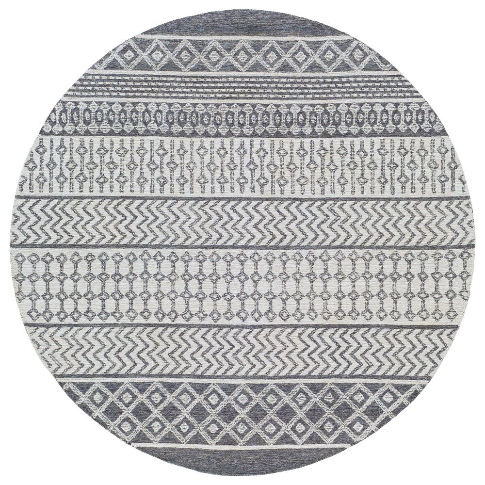 Surya Maroc 6" Round Beige, Ivory and Charcoal Area Rug, , large