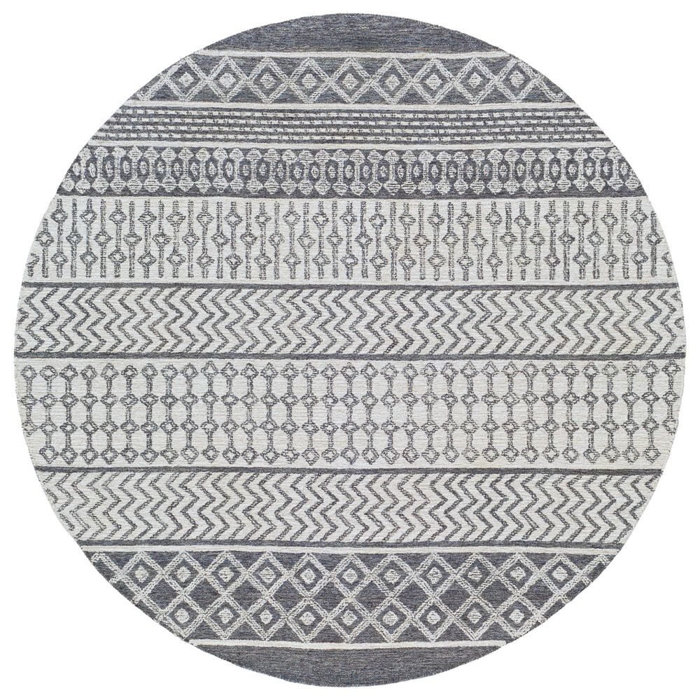 Surya Maroc 6" Round Beige, Ivory and Charcoal Area Rug, , large