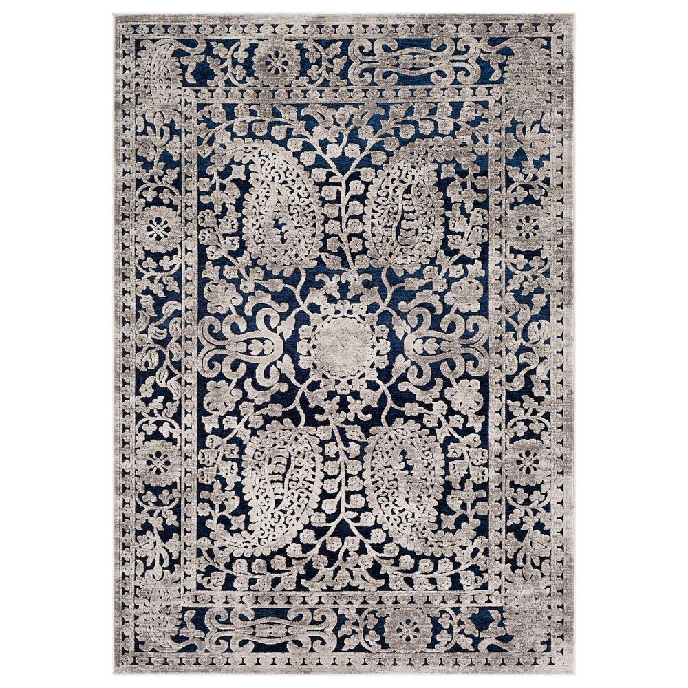 Surya Dantel DTL-2301 2" x 3"9" Dark Blue and Silver Gray Scatter Rug, , large