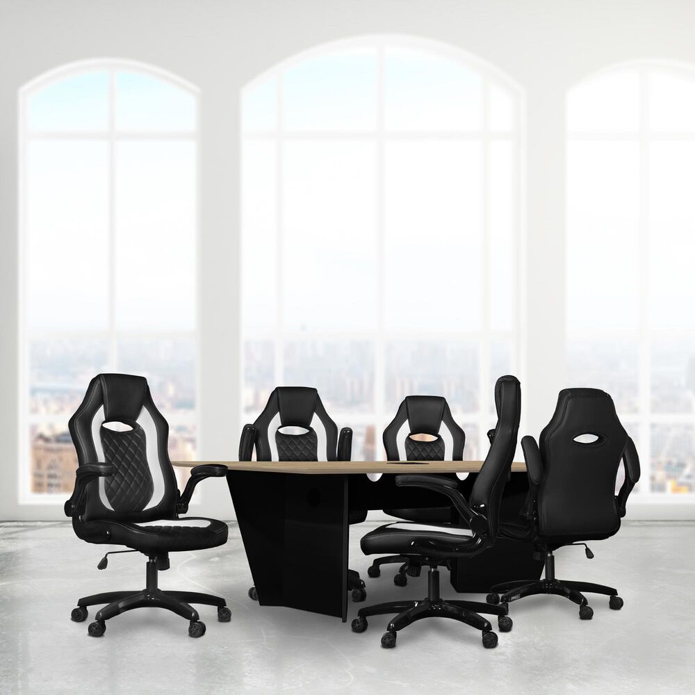 Regency Global Sourcing Array 96" Conference Table in Black and Noble Oak, , large