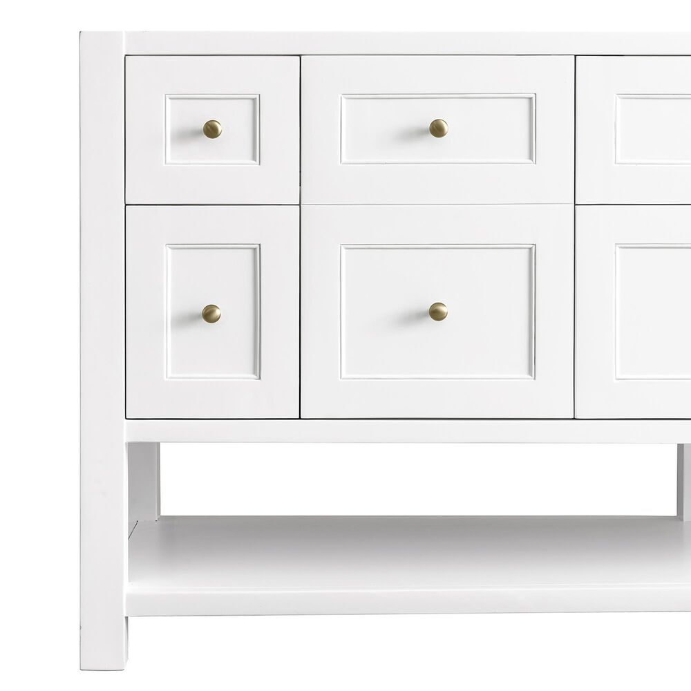 James Martin Vanities Breckenridge 72" Double Bathroom Vanity in Bright White with 3 cm Eternal Jasmine Pearl Silestone Top, Rectangular Sinks and FreePower Wireless Charger, , large