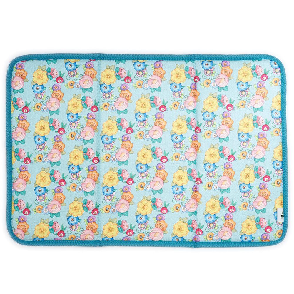 Once Again Home Wildflower Garland Drying Mat in Light Blue, , large
