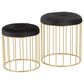 Lumisource Canary 2-Piece Nesting Ottoman Set in Black Velvet and Gold, , large