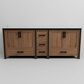 Lexora Home Ziva 84" Double Bathroom Vanity in Rustic Barnwood with 2 cm White Cultured Marble Top and Rectangular Sinks, , large
