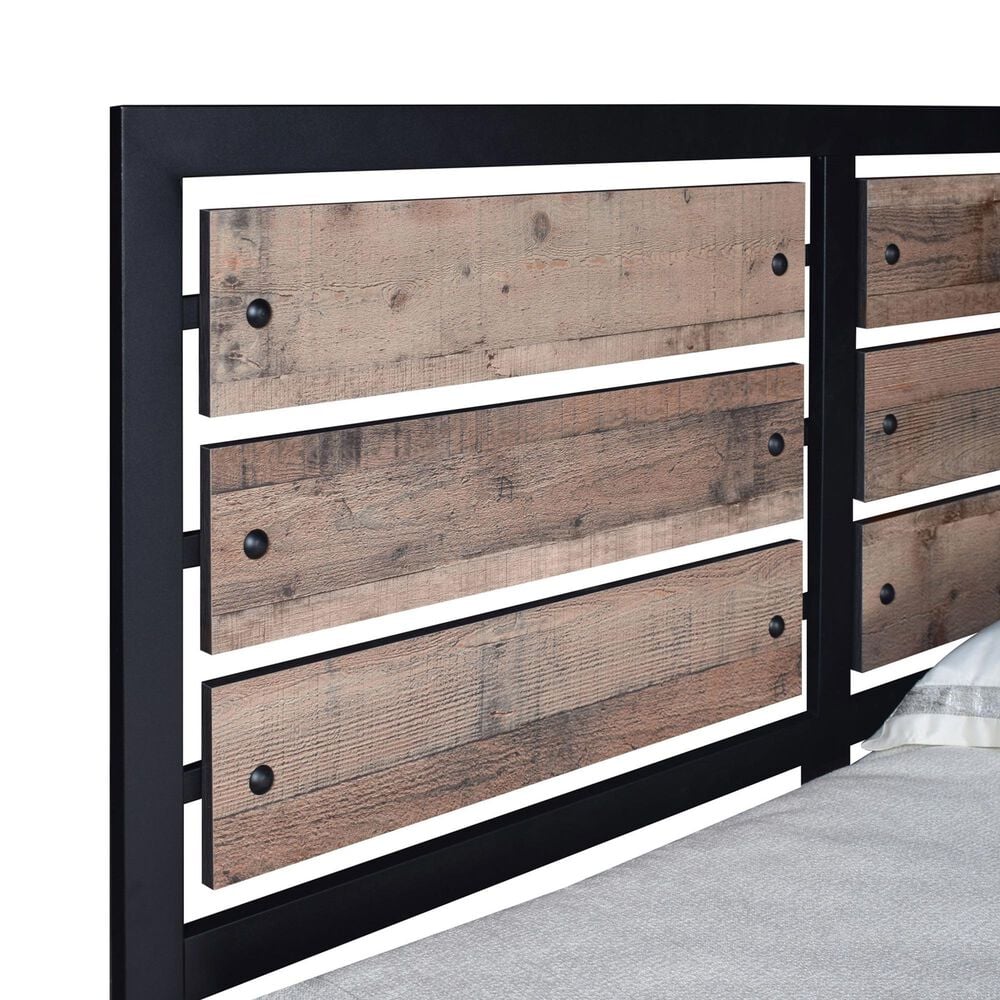 New Heritage Design Elk River 5-Piece Queen Bedroom Set in Rustic Brown and Black, , large