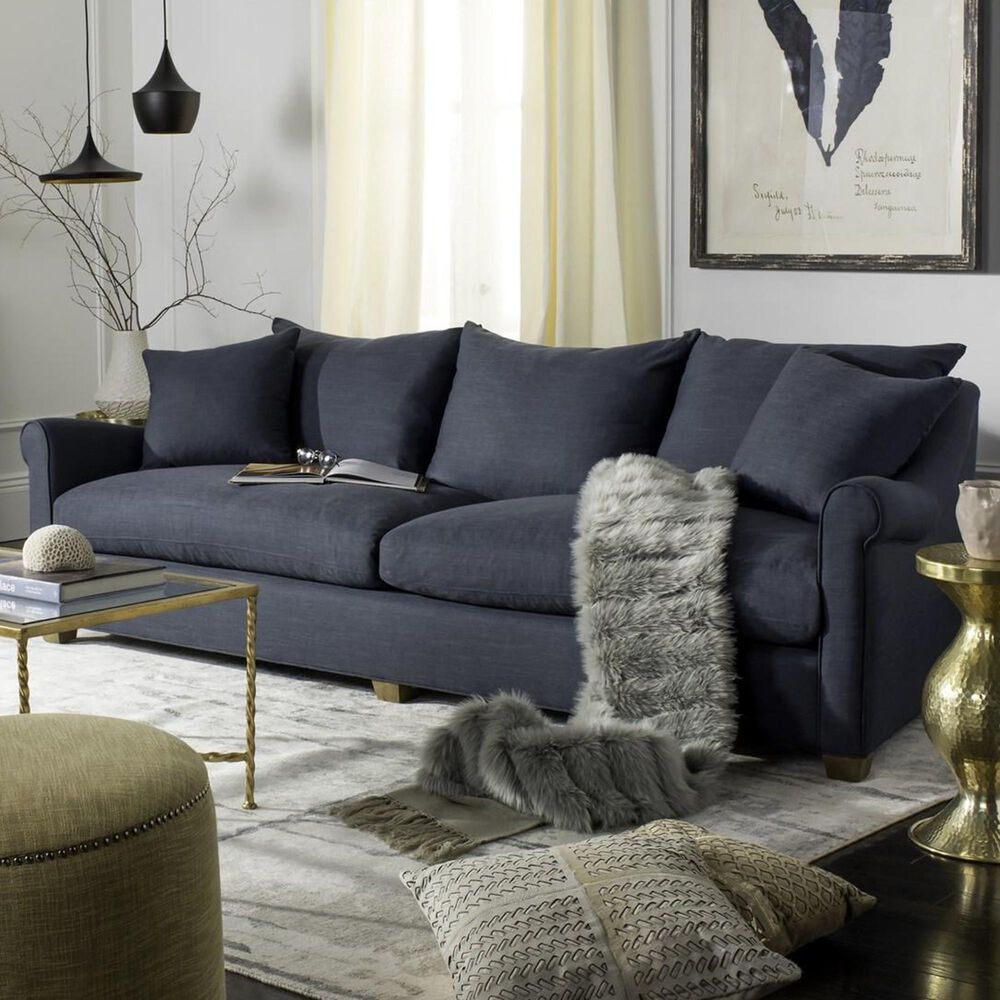 Safavieh Frasier Sofa in Navy, , large