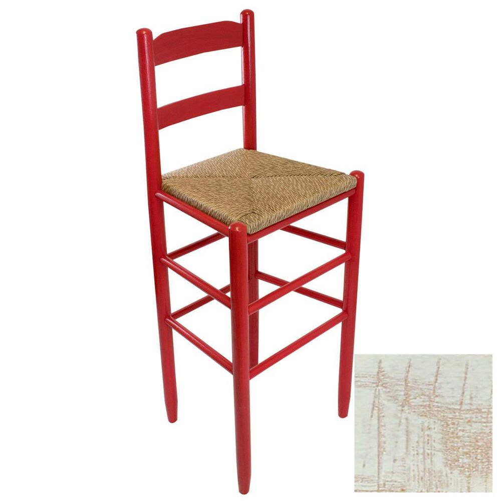 Lakeside Beach Mountain Ladderback Barstool in Woodleaf White, , large
