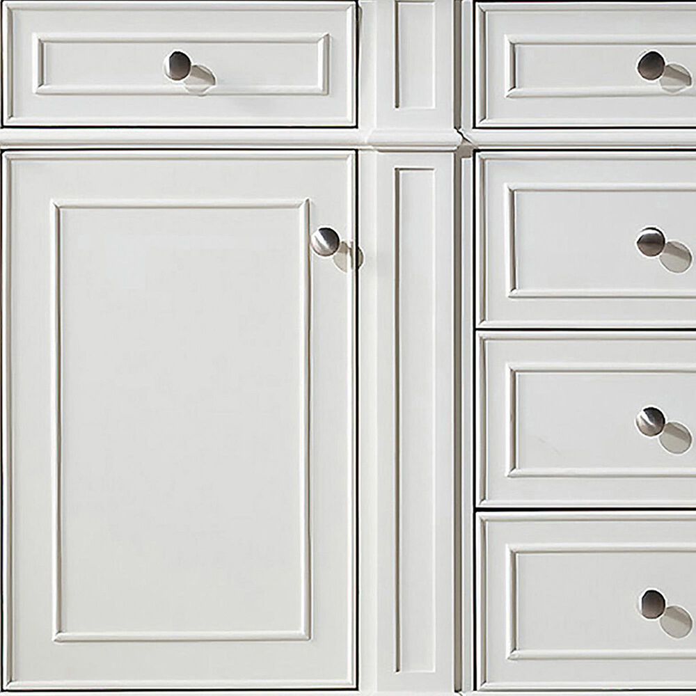 James Martin Vanities Bristol 60&quot; Double Bathroom Vanity in Bright White with Single Hole 3 cm White Zeus Quartz Top and Rectangular Sinks, , large