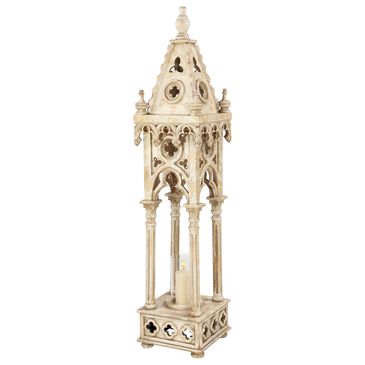 Maple and Jade 55" Vintage Lantern in Distressed White, , large
