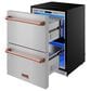 Thor Kitchen Gordon Ramsay 5.4 Cu. Ft. Undercounter Drawer Refrigerator with Rose Gold Handle Kit in Stainless Steel, , large