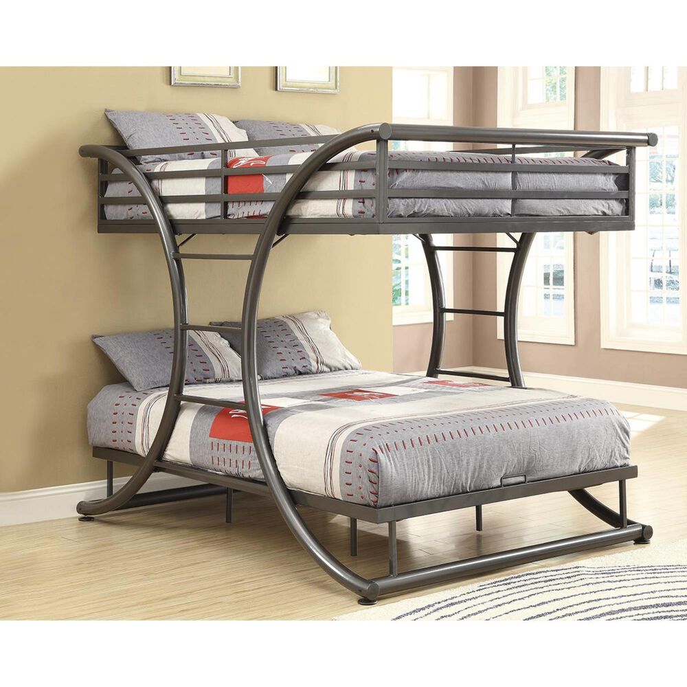 Pacific Landing Full over Full Bunk Bed in Gunmetal, , large