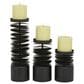 Maple and Jade Metal Decorative Candle Holder in Matte Black (Set of 3), , large
