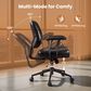 HOMLUX Executive Office Chair with PU Fabric Cushion in Black, , large