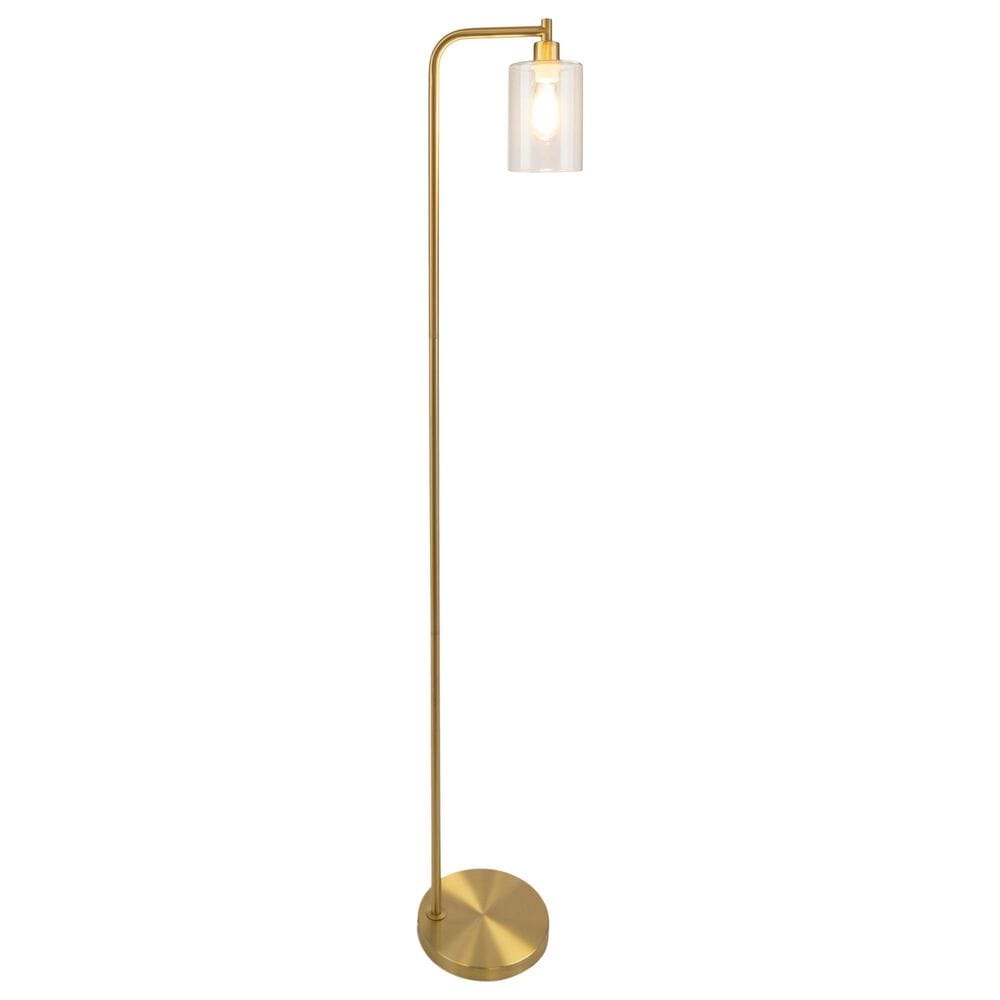 Timberlake 65" Modern Floor Lamp with LED Edison Bulb in Gold, , large